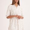 Clothing MILADYS | Floral Henley Tunic Neutral Multi