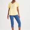 Clothing MILADYS | Yellow Embelished Neckline Tee Baby Yellow