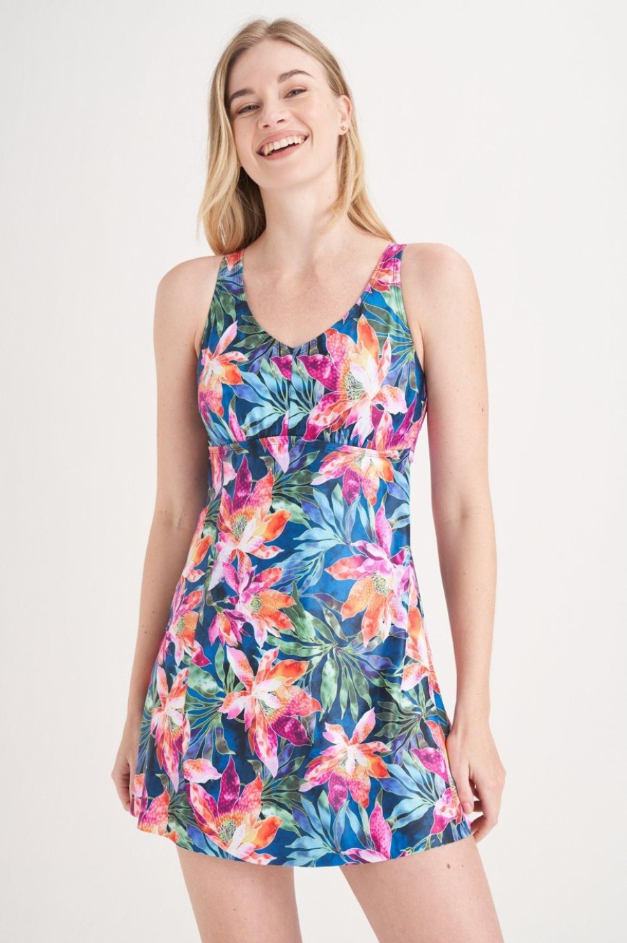 Clothing MILADYS | Wonderfit Floral Swimdress Black