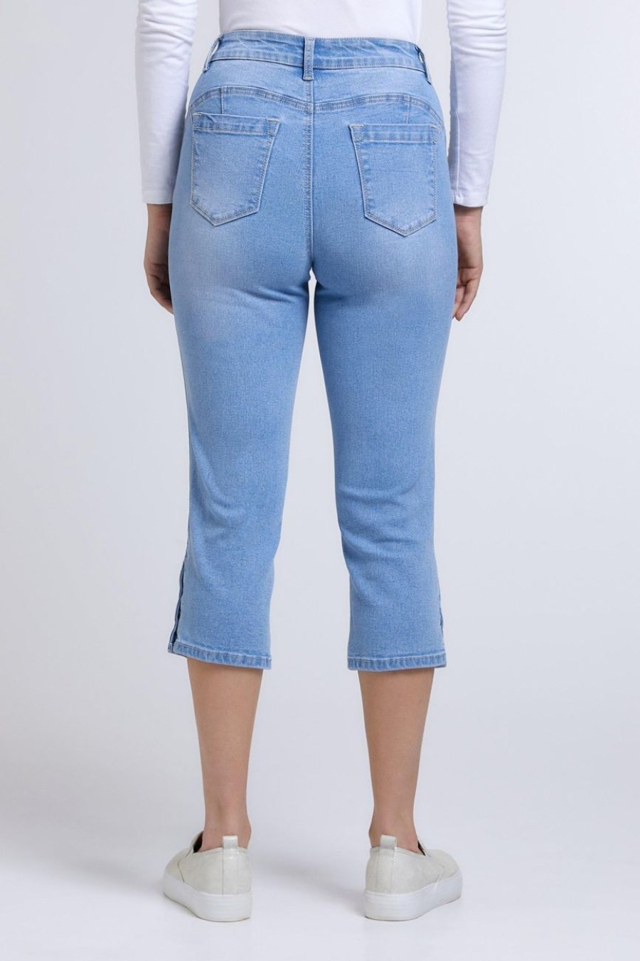 Clothing MILADYS | Slim Leg Denim Crops Midwash Mid Periwinkle