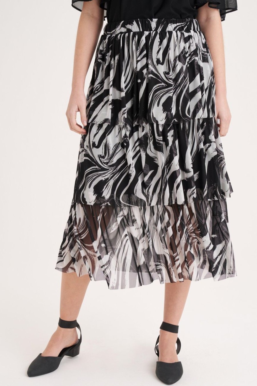 Clothing MILADYS | Mesh Ruffle Skirt Light Marble