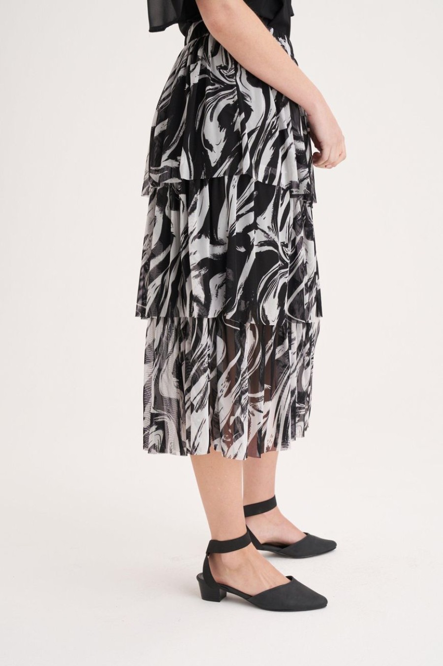 Clothing MILADYS | Mesh Ruffle Skirt Light Marble