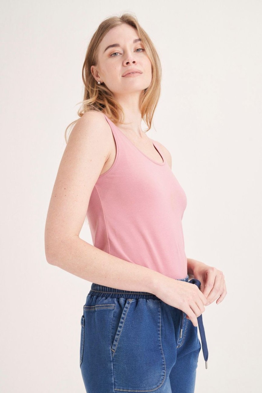 Clothing MILADYS | Basic Tank Pink Dusty Pink