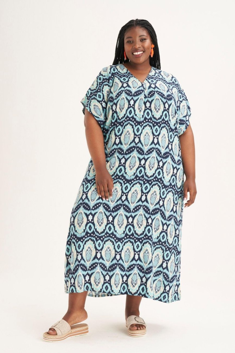 Clothing MILADYS | Printed Maxi Kaftan Dress Multi