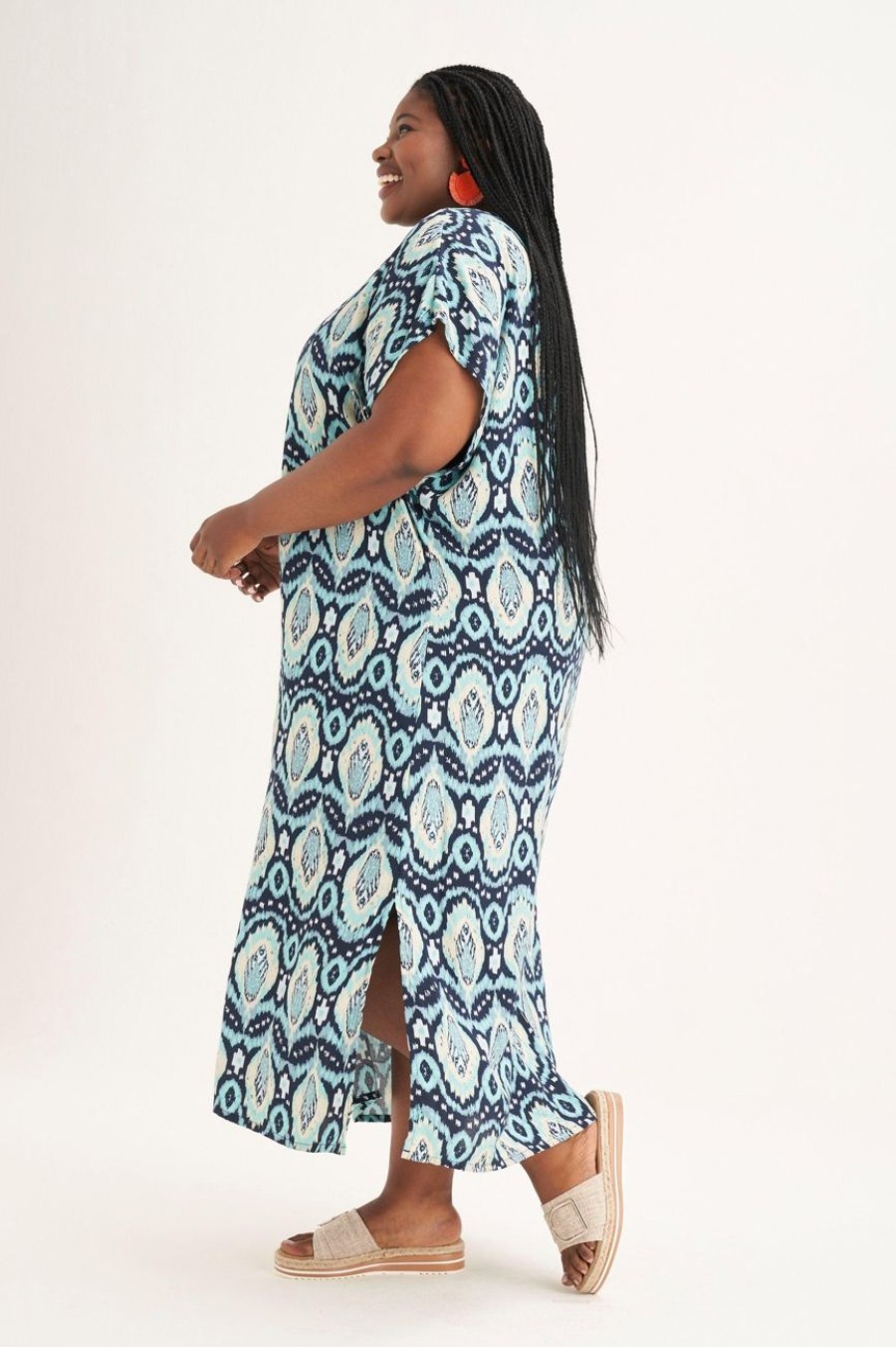 Clothing MILADYS | Printed Maxi Kaftan Dress Multi