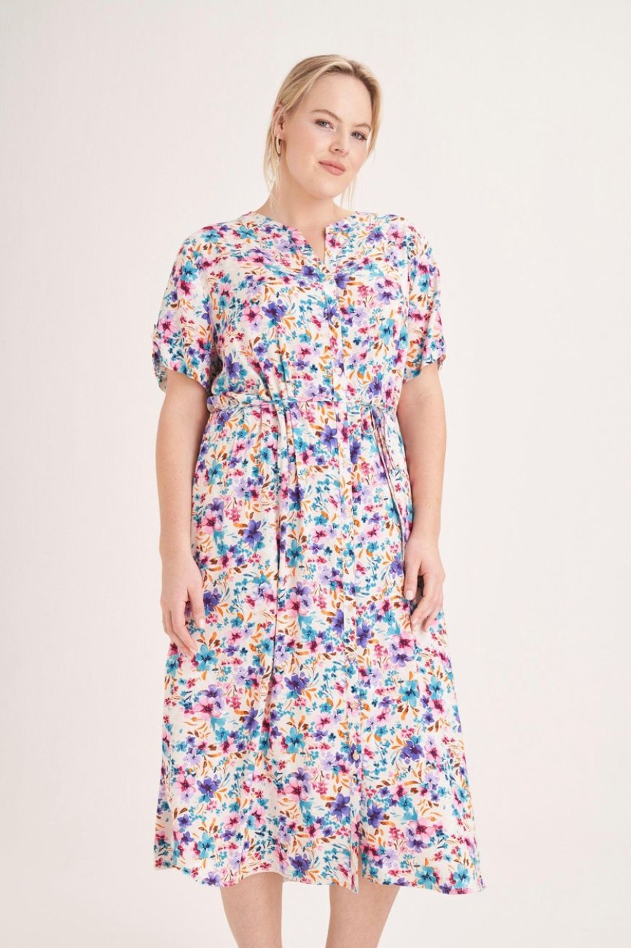 Clothing MILADYS | Floral Print Shirt Dress Multi