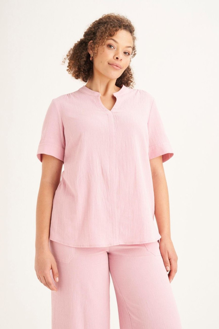 Clothing MILADYS | Crinkle Top Dusty Pink