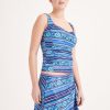 Clothing MILADYS | Stripe Tankini Swimwear Top Airforce Blue