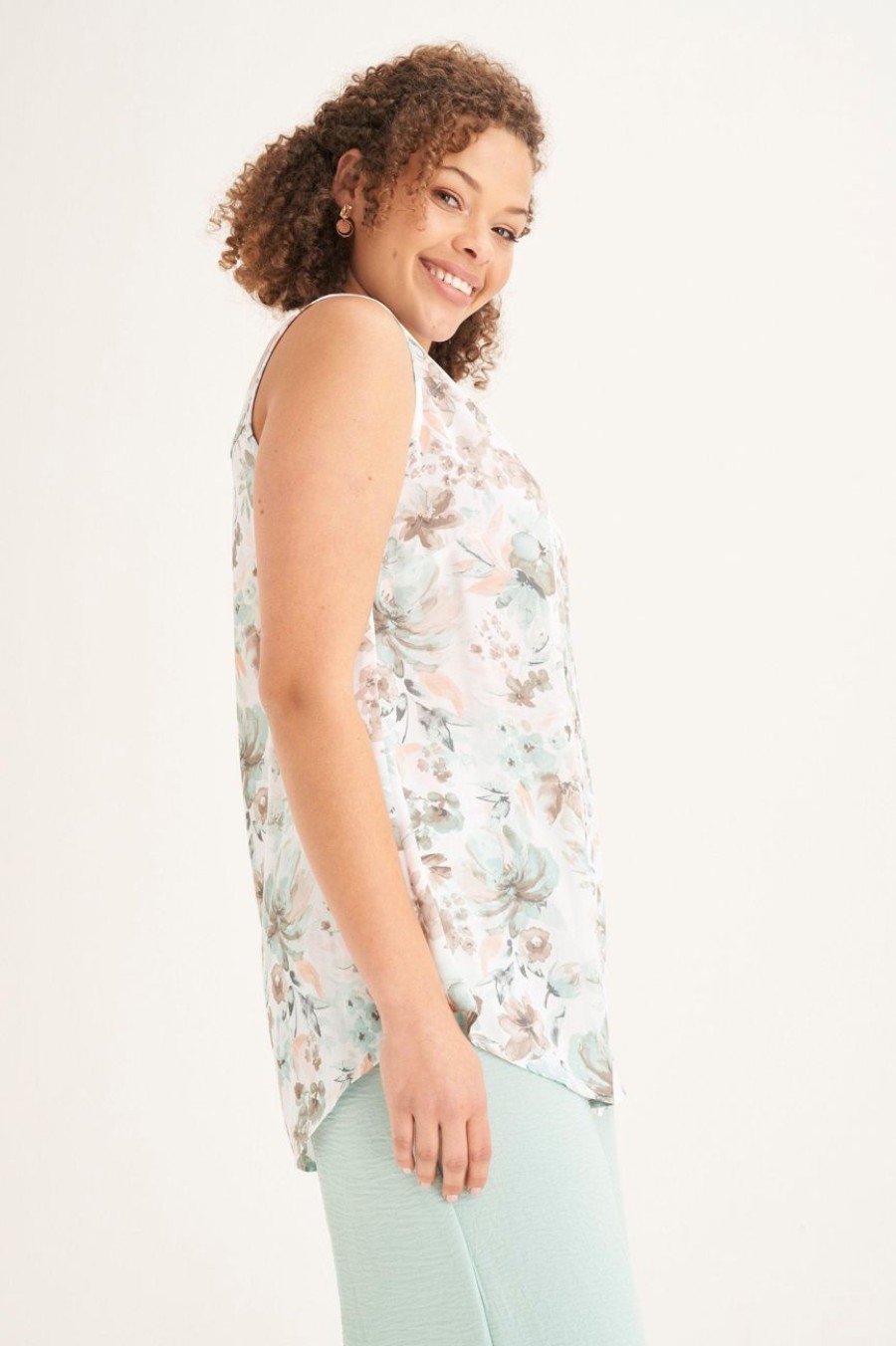 Clothing MILADYS | Floral Sleeveless Shirt Multi