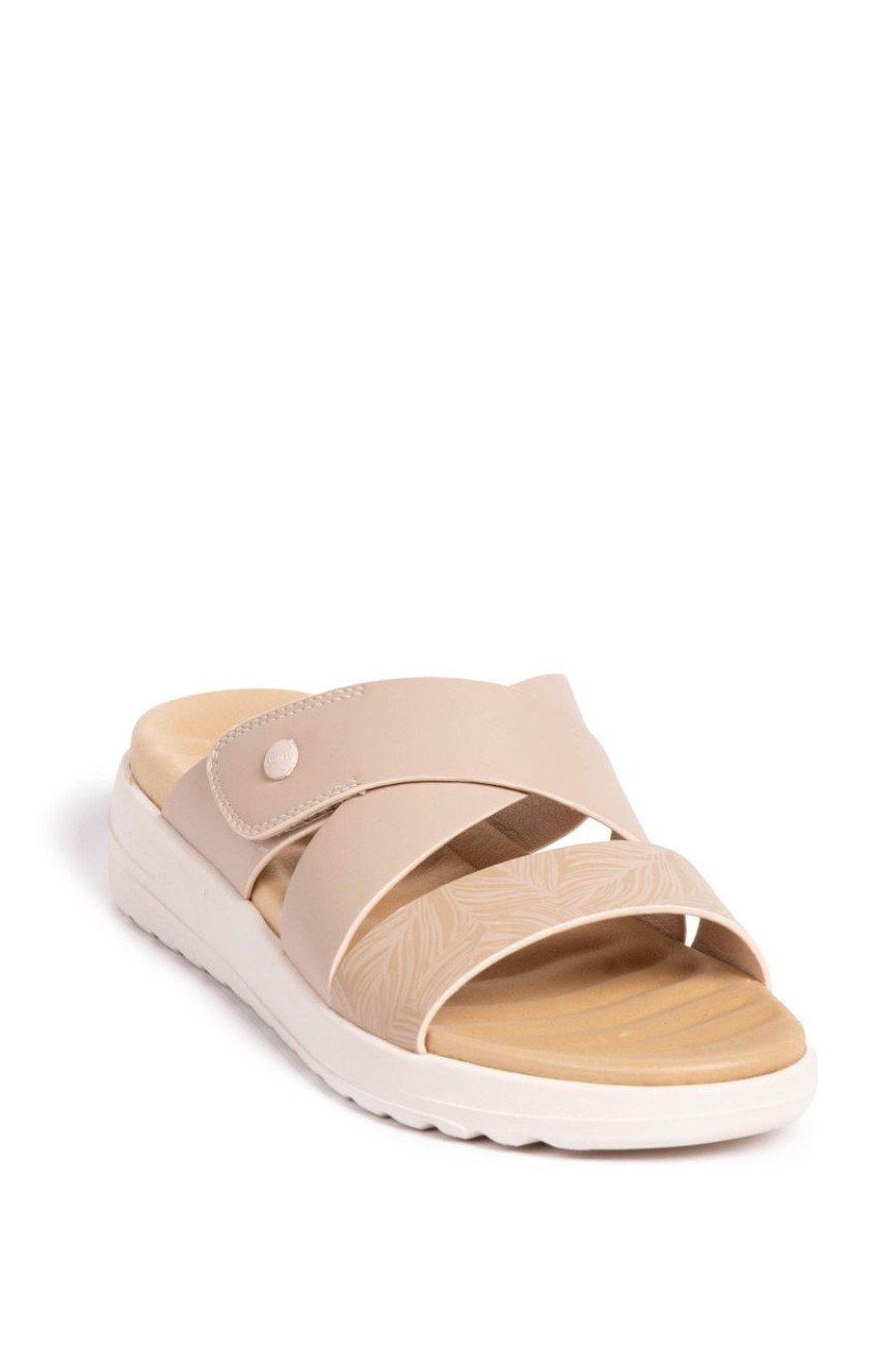 Shoes MILADYS | Slip On Velcro Sandal - Bata Comfit Beige